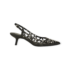 SANDALI “Slingback Bizarre – Ash” IN VITELLO NERO 60 mm