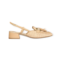 SANDALI “Slingback – Marian” IN TESSUTO BEIGE 30 mm