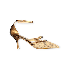 SANDALI “Slingback – Walter Violet”  IN MICRO RETE  BRONZO 70 mm