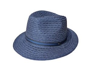 CAPPELLO “Edward – Borsalino”  TRECCIA CANAPA BLU