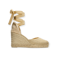 SANDALI “Espadrilla Carina – Castañer” IN TESSUTO ORO 70 mm