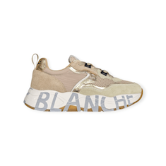 SCARPE STRINGATE “Sneakers Club105.- Voile Blanche” IN IN SUEDE E PELLE E TESSUTO BEIGE FONDO GOMMA 40 mm