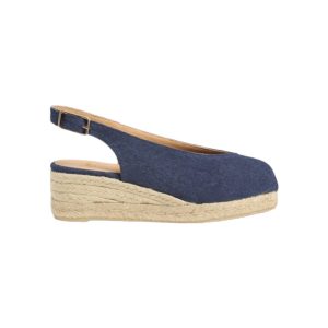 SANDALI “Castañer – Dosalia” IN TESSUTO BLU 50 mm