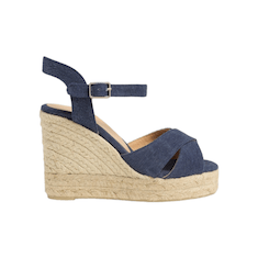 SANDALI “Castañer – Blaudell” IN TESSUTO BLU 110 mm