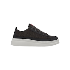 SCARPE STRINGATE  “Sneaker Runner Up -Camper ” IN VITELLO E TESSUTO TRAFORATO NERO FONDO GOMMA