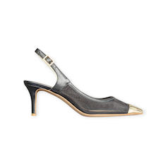 DE’COLLETE’ ” Slingback Linda Natur – Fabio Rusconi” IN MICRO RETE NERO 70 mm