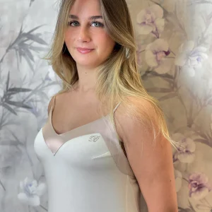 Parigina sottoveste in maglia con inserti in seta - AVORIO BLUMARINE LOUNGE