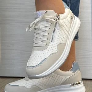 SNEAKER XTI BIANCA GRIGIA CELESTE CON ZIP
