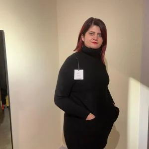 MAXI PULL DONNA COLLO ALTO NERO IN VISCOSA