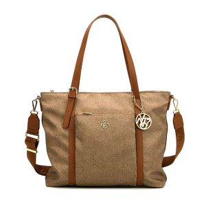 Shopping Donna YNOT? in tessuto con inserti in pelle – CLO-013S5 NUT