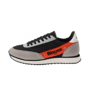 Sneaker Uomo BLAUER in camoscio e tessuto mesh con inserti in pelle – S2DELTA01/MES BLACK