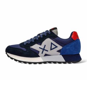 Sneaker Uomo SUN68 in tessuto e camoscio – JAKI BASIC Z43113 NAVY BLUE