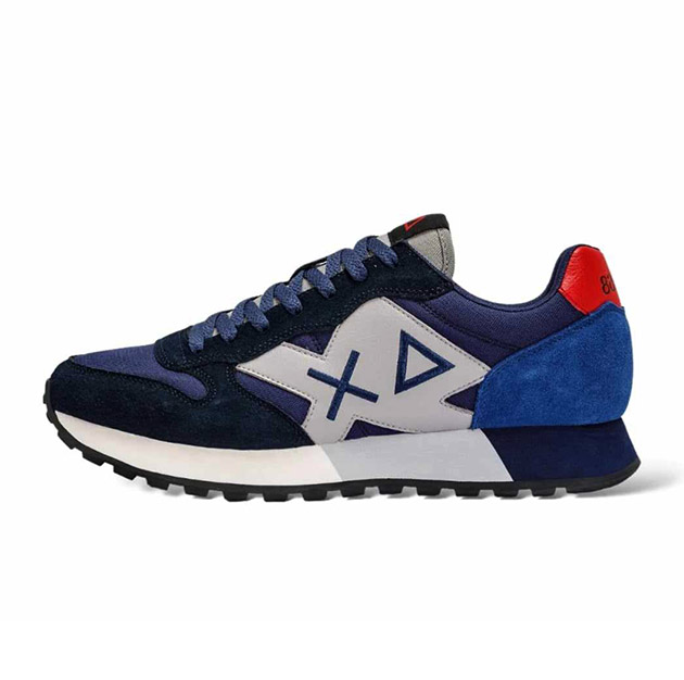 Sneaker Uomo SUN68 in tessuto e camoscio – JAKI BASIC Z43113 NAVY BLUE