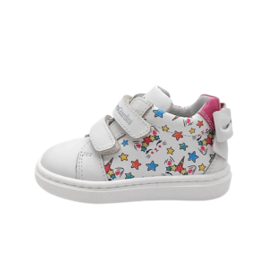 Sneaker Bimba NERO GIARDINI KIDS in pelle – E322377F/707 BIANCO