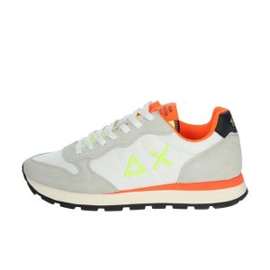 Sneaker Uomo SUN68 in tessuto e pelle scamosciata – TOM FLUO Z32102 BIANCO