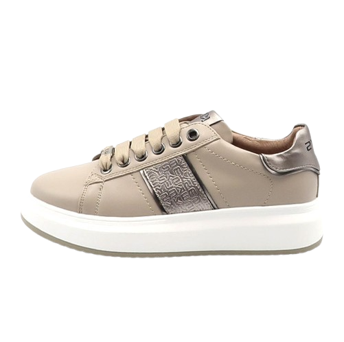Sneaker Donna KEYS in pelle ed ecopelle – K-9801 CORDA/TAUPE/CANNA DI FUCILE - immagine 2