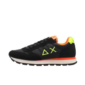 Sneaker Uomo SUN68 in tessuto e pelle scamosciata – TOM FLUO Z32102 NERO