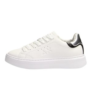 Sneaker Donna SUN68 in pelle – GRACE LEATHER Z44225  BIANCO/ARGENTO