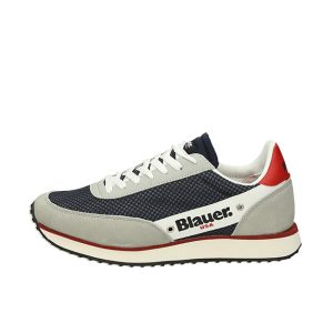 Sneaker Uomo BLAUER in camoscio e tessuto mesh con inserti in pelle – S2DELTA01/MES NAVY/RED