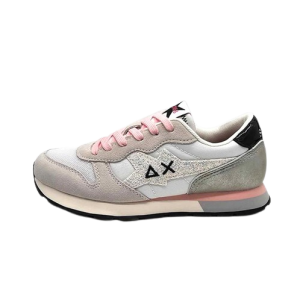 Sneaker Bambina SUN68 STARGIRL in tessuto e camoscio – Z34411T GIRL’S STARGIRL GLITTER LOGO TEEN BIANCO