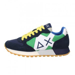Sneaker Uomo SUN68 in tessuto e camoscio – JAKI TRICOLORS Z33112 NAVU BLUE/VERDE PRATO