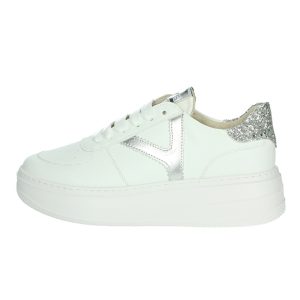 Sneaker Donna KEYS in pelle ed ecopelle – K-10525 WHITE/SILVER