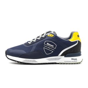 Sneaker Uomo BLAUER in tessuto nylon e pelle – S3HOXIE01/RIP NAVY