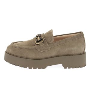 Mocassino Donna NERO GIARDINI in camoscio – I411390D/501 ARGILLA