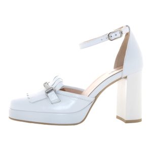 Décolleté Donna con cinturino NERO GIARDINI in pelle – E409460D/707 BIANCO