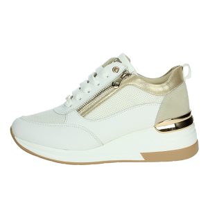 Sneaker Donna KEYS in pelle e camoscio – K-10510 WHITE/BEIGE/PLATINO