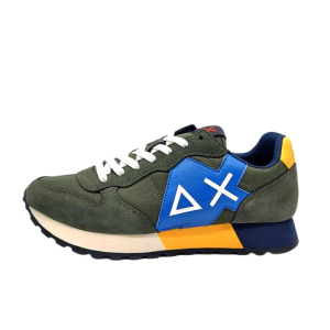 Sneaker Uomo SUN68 in tessuto e camoscio – JAKI SOLID Z42113 MILITARE SCURO