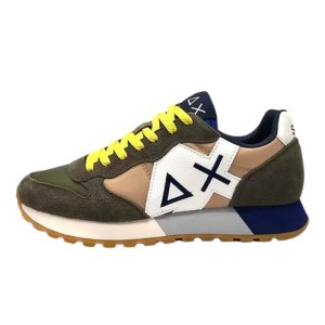 Sneaker Uomo SUN68 in tessuto e camoscio – JAKI BICOLOR Z34112 MILITARE/BEIGE