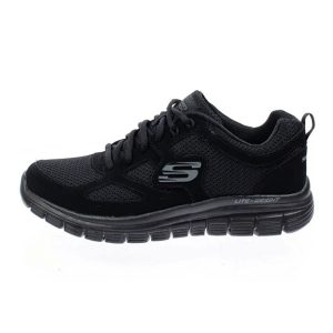 Sneaker Uomo SKECHERS in tessuto mesh e pelle trubuck liscia – 52635/BBK BLACK