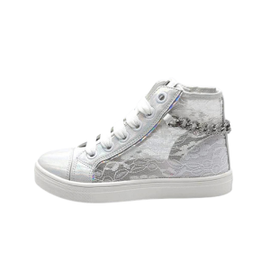 Sneaker Bambina ASSO in tessuto traforato ed ecopelle – AG-14602 WHITE