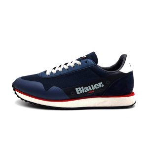 Sneaker Uomo BLAUER in pelle e tessuto – F2DELTA01/BAL NAVY