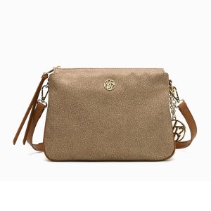 Tracolla Donna YNOT? in tessuto ed inserti in pelle – CLO-028S5 NUT