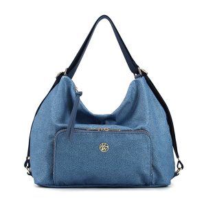 Borsa a spalla/zaino Donna YNOT? in tessuto con inserti in pelle – CLO-052S5 OCEAN