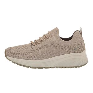 Sneaker Donna SKECHERS in tessuto knit Stretch Fit® mélange – 117256/TPE TAUPE