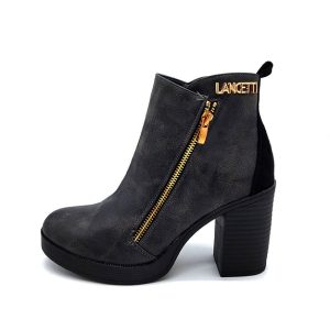 Tronchetto Donna Lancetti in pelle abrasivata – LT017SD BLACK