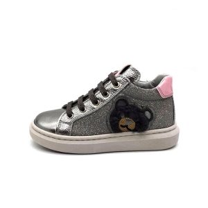 Sneaker Bimba NERO GIARDINI BABY in pelle – I222283F/115 ACCIAIO
