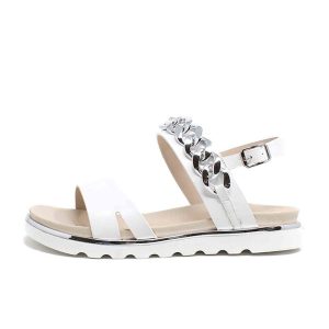 Sandalo Donna KEYS in pelle ed ecopelle – K-6484 WHITE