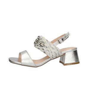 Sandalo Donna KEYS in pelle ed ecopelle – K-6400 SILVER