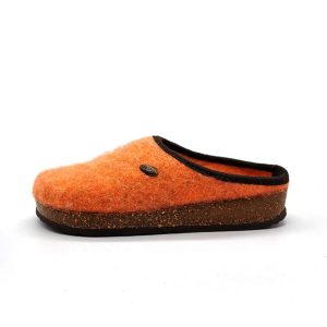 Ciabatta Donna Cliawalk in feltro di lana naturale – CLIATIROL2 ARANCIO