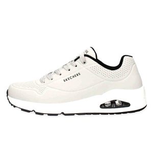 Sneaker Uomo SKECHERS in pelle – 52458/LGBK LIGHT GREY/BLACK