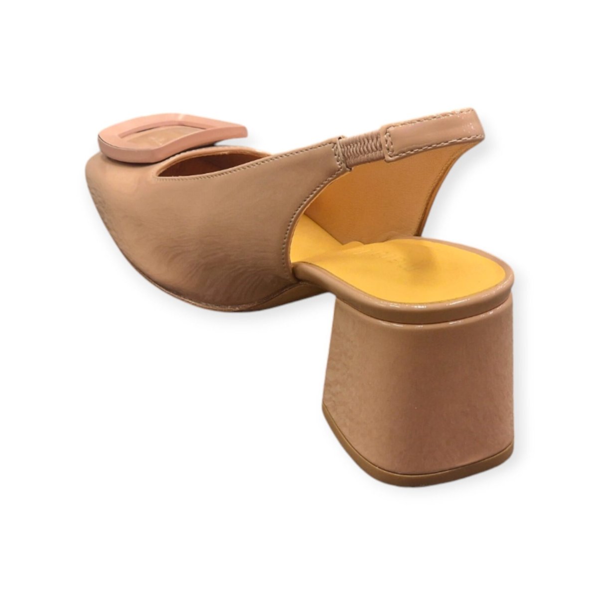 SANDALI “Slingback Zaira Splendor Mousse – Mara Bini” IN VERNICE CIPRIA 60 mm - immagine 3