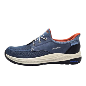 Sneaker Uomo da barca SKECHERS in tessuto mesh ingegnerizzato ed inserto in ecopelle- 205467/BLU BLUE