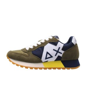 Sneaker Uomo SUN68 in tessuto e pelle – JAKI TRICOLORS Z32111 MILITARE/NAVY BLUE