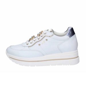 Sneaker Donna NERO GIARDINI in pelle – E512907D/707 BIANCO