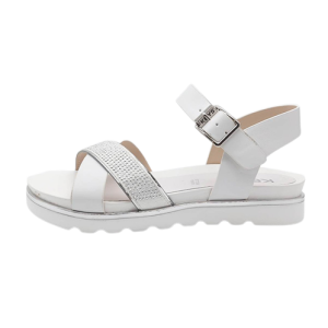 Sandalo Donna KEYS in pelle – K-8160 WHITE/SILVER