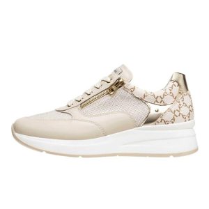 Sneaker Donna NERO GIARDINI in pelle e tessuto – E512930D/710 MILK